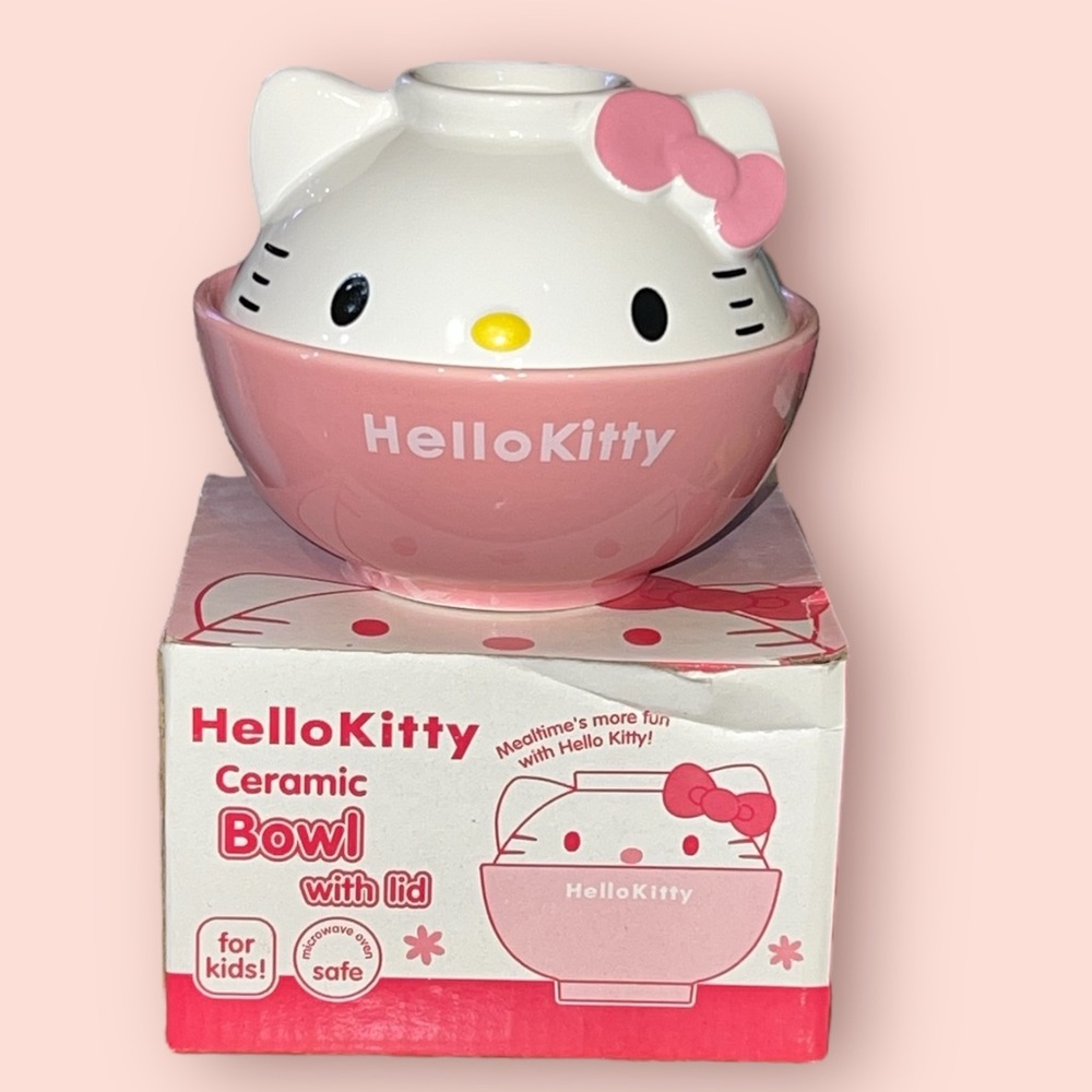 Sanrio Hello Kitty Ceramic Bowl w/ Lid (L)